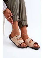 Dámské sandály s přezkami béžové model 21653020 - Boto Dámské sandály s přezkami béžové model 21653020 - Boto