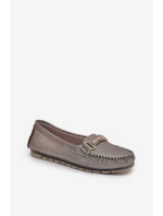 Třpytivé Plátěné Mokasíny Z Přírodní Kůže D&A LR51-546 Stříbrné Třpytivé Plátěné Mokasíny Z Přírodní Kůže D&A LR51-546 Stříbrné