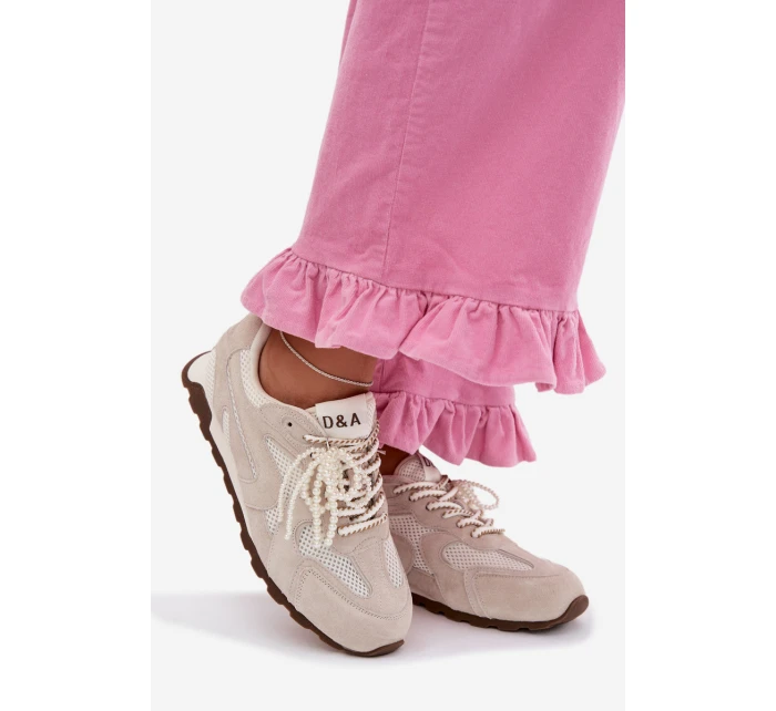 Dámské kožené semišové tenisky model 22031939 šedé - D&A