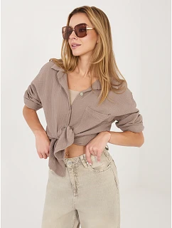 Koszula MI KS model 22102626 ciemny bezowy - FPrice