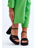 Dámské semišové sandály na platformě Černé Verda Dámské semišové sandály na platformě Černé Verda