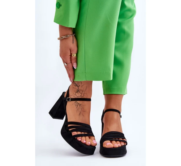 Dámské semišové sandály na platformě Černé Verda Dámské semišové sandály na platformě Černé Verda