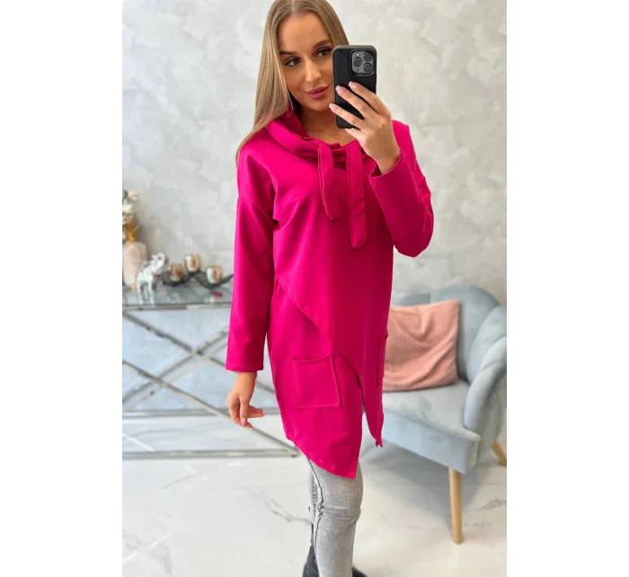 Oversize fuchsiová tunika s obálkovou přední částí