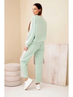 Dámský viskózový máslový komplet s lampasy tmavý model 22011676 - K-Fashion Dámský viskózový máslový komplet s lampasy tmavý model 22011676 - K-Fashion