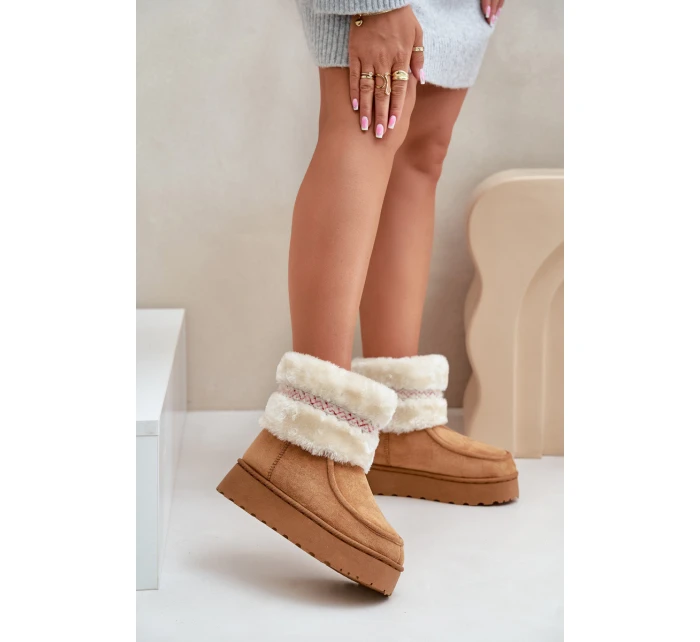 Dámské Sněhule Na Platformě S Kožešinou A Vzorem Camel model 21678814 - Boto Dámské Sněhule Na Platformě S Kožešinou A Vzorem Camel model 21678814 - Boto