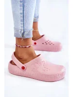 Dámské světlé pantofle Kroks Big Star II275008 Růžové