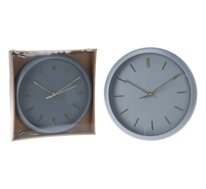 Nástěnné hodiny PP 30x4,5 cm šedé