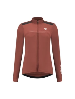 Rogelli dámský dres s dlouhým rukávem MONO hnědý 2XL