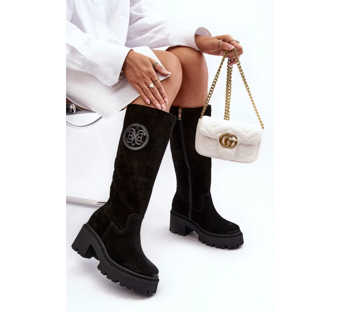 Dámské semišové kotníkové boty černé Lewski model 21636613 - Boto