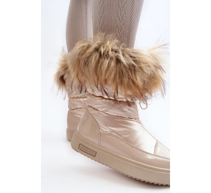 Dámské Sněhule S Kožíškem Béžové Big Star MM274380