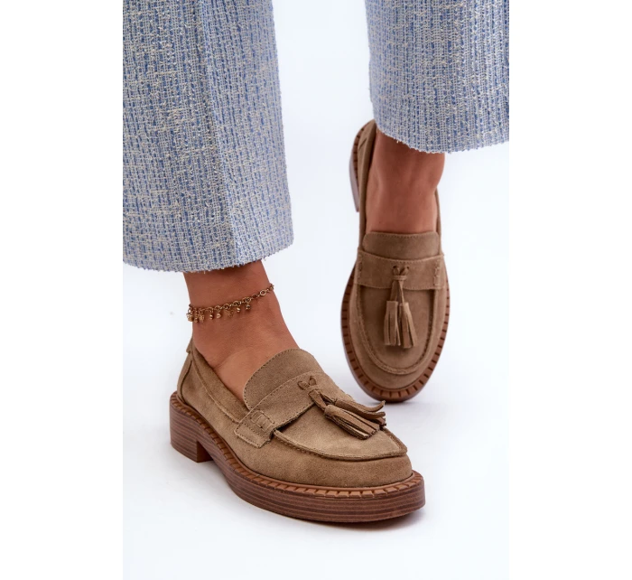 Dámské Semišové Mokasíny S D&A Hnědé model 21660223 - S.Barski Dámské Semišové Mokasíny S D&A Hnědé model 21660223 - S.Barski