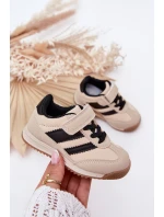 Dětské Sneakersy Sportovní Boty Na Suchý Zip Béžové Viona Dětské Sneakersy Sportovní Boty Na Suchý Zip Béžové Viona