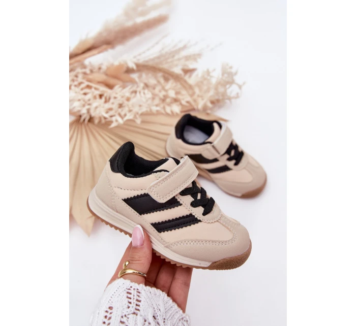 Dětské Sneakersy Sportovní Boty Na Suchý Zip Béžové Viona Dětské Sneakersy Sportovní Boty Na Suchý Zip Béžové Viona