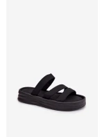 dámské pantofle na platformě s pásky Černé model 21943290 - Boto