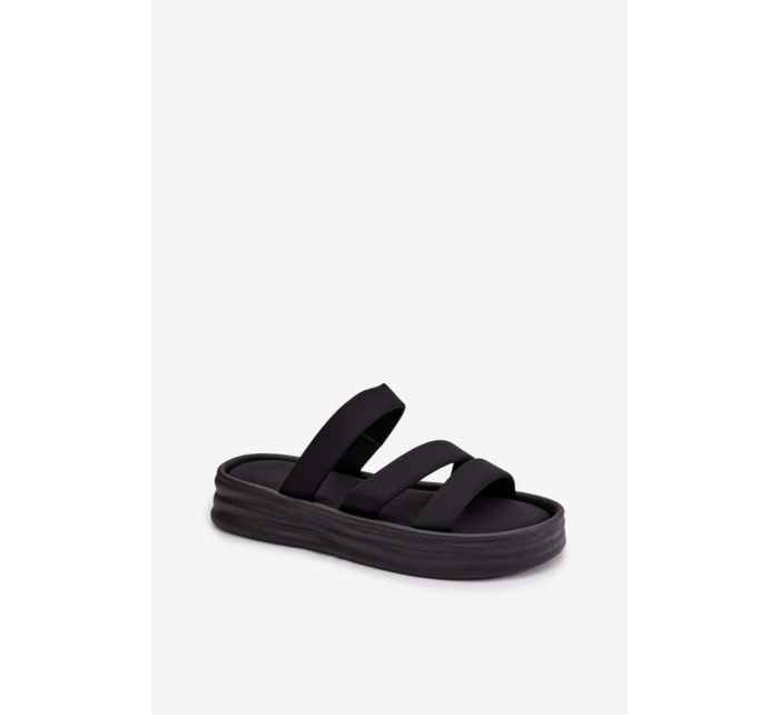 dámské pantofle na platformě s pásky Černé model 21943290 - Boto