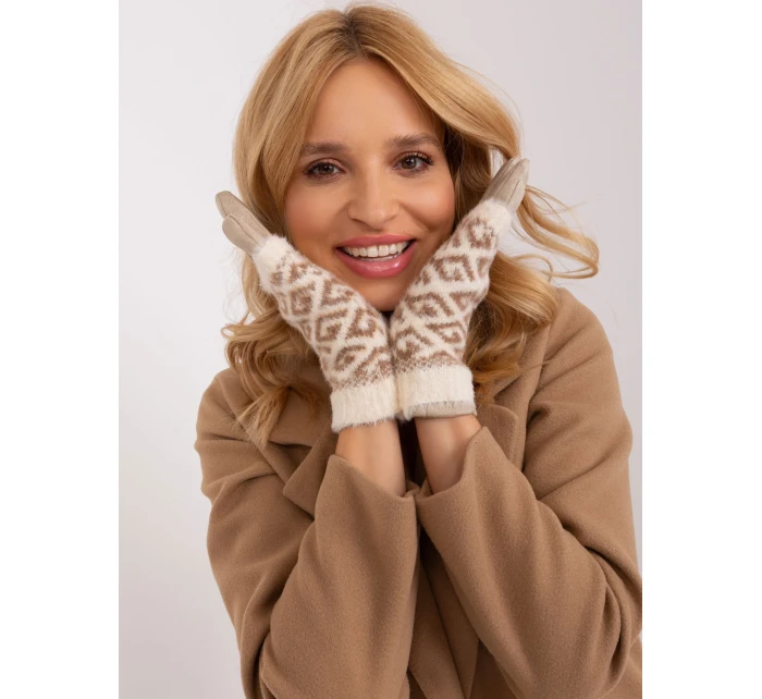 Rękawiczki AT RK model 19367656 jasny beżowy - FPrice Rękawiczki AT RK model 19367656 jasny beżowy - FPrice