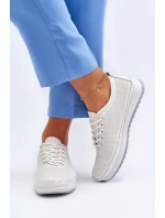 Dámské kožené sportovní boty tenisky bílé Lalnai Dámské kožené sportovní boty tenisky bílé Lalnai