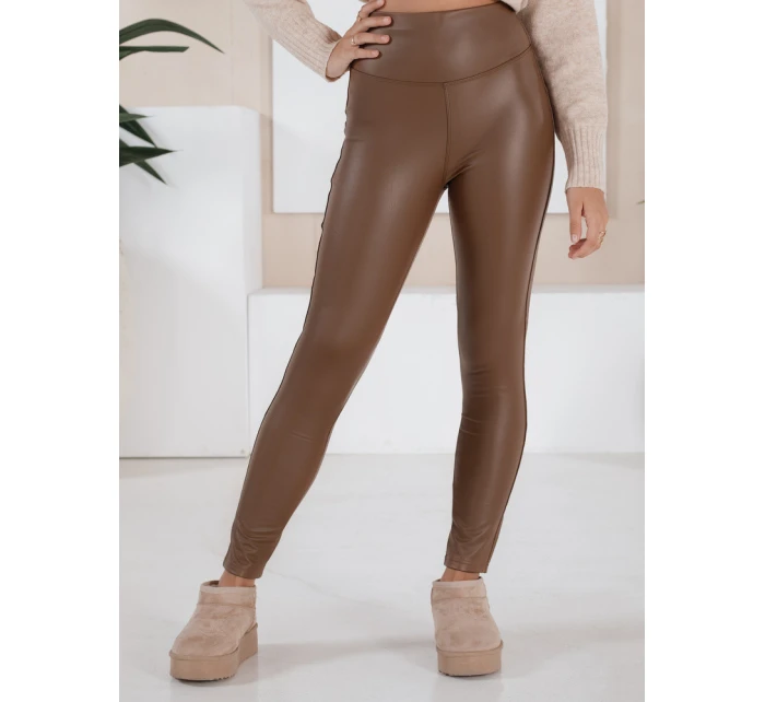 Dámské voskované legíny světle hnědé model 21971279 - Dstreet