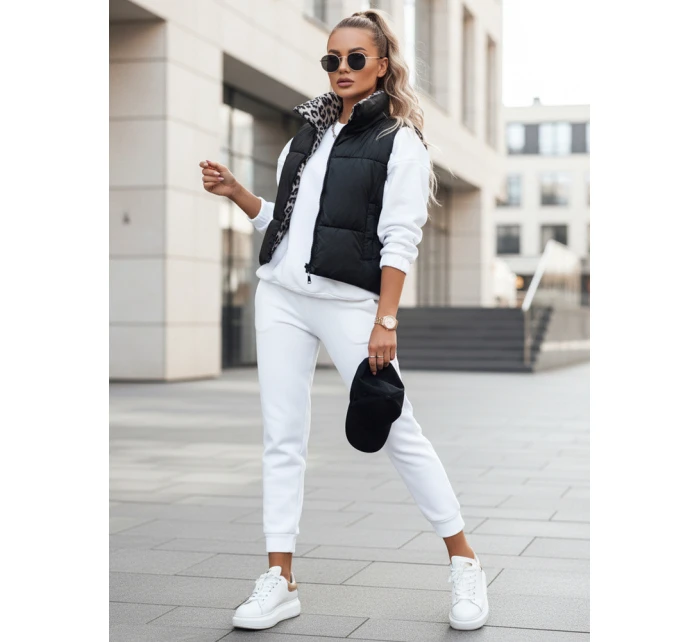 Dámská přechodná krátká prošívaná oboustranná vesta LEOVELLA černá FashionStreet TY4649