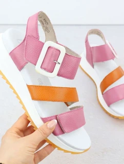 Dámské kožené sandály růžové model 21904842 - Rieker