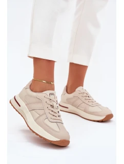 Kožené Dámské Sportovní Boty Sneakers Daniel Lopez Just Dare SS2D4043 Béžové