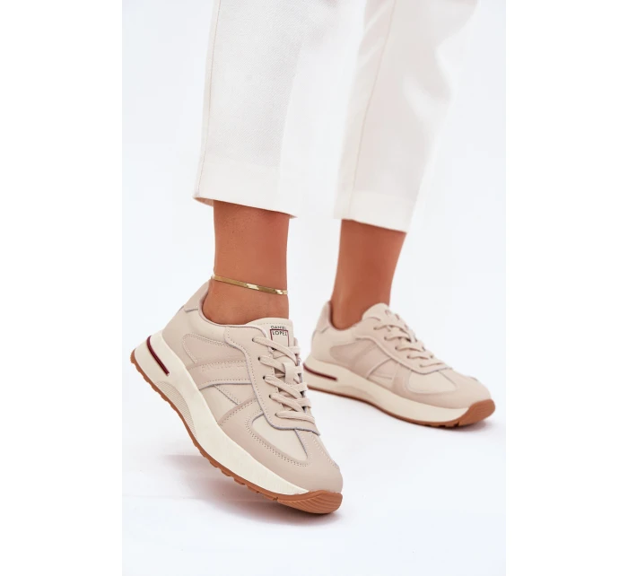 Kožené Dámské Sportovní Boty Sneakers Daniel Lopez Just Dare SS2D4043 Béžové