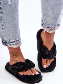 Dámské kožené pantofle Papcie černé Elma