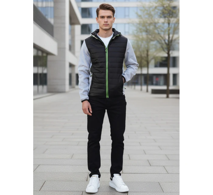 Pánská přechodná prošívaná šedá bunda TX4402