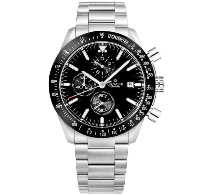 Pánské hodinky Giewont Chronograph Sapphire Silver Black GW8720-B2 Pánské hodinky Giewont Chronograph Sapphire Silver Black GW8720-B2