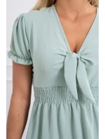 Šaty s vázaným výstřihem do V tmavě mátové Šaty s vázaným výstřihem do V tmavě mátové