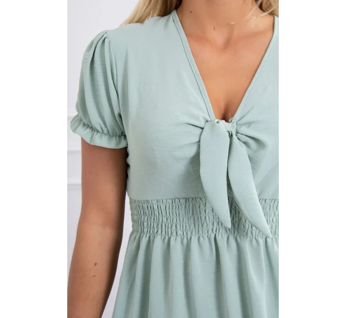 Šaty s vázaným výstřihem do V tmavě mátové Šaty s vázaným výstřihem do V tmavě mátové