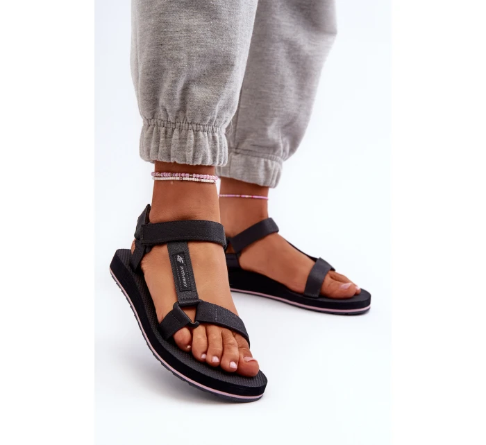 Dámské Sportovní Sandály model 21666215 Tmavě šedé - 4F Dámské Sportovní Sandály model 21666215 Tmavě šedé - 4F