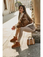 Kožené Semišové Sněhule S Kožešinou Vinceza 97951 Camel