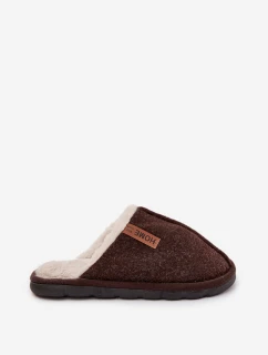 Pánské domácí pantofle s kožíškem čokoládové model 21718372 - Boto