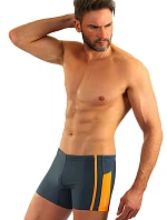 Pánské plavky BD 364 Tmavě šedá s oranžovou - Sesto Senso