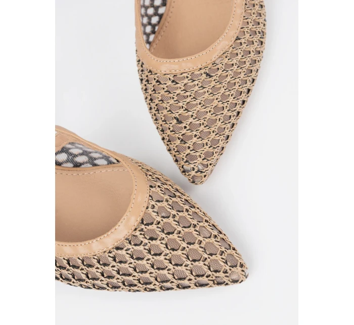 Luxusní hnědé  lodičky dámské na širokém podpatku