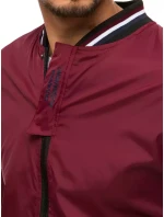 Vínová pánská přechodná bunda FashionStreet TX3681