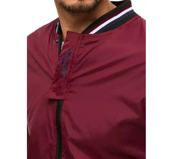 Vínová pánská přechodná bunda FashionStreet TX3681