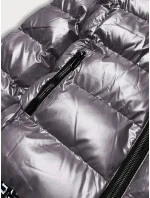 Šedá dámská metalická bunda s kapucí (xw808x)