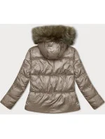 Béžová dámská bunda se střihem model 21246832 - S'WEST