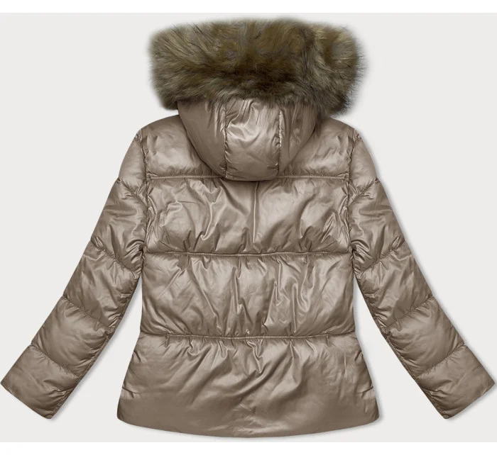 Béžová dámská bunda se střihem model 21246832 - S'WEST