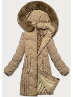 Béžová zimní bunda s odepínací kapucí model 21248727 - S'WEST