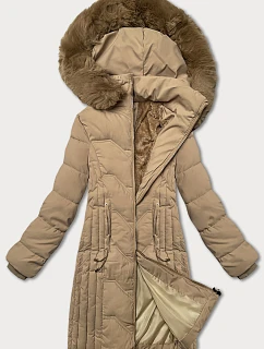 Béžová zimní bunda s odepínací kapucí model 21957852 - S'WEST