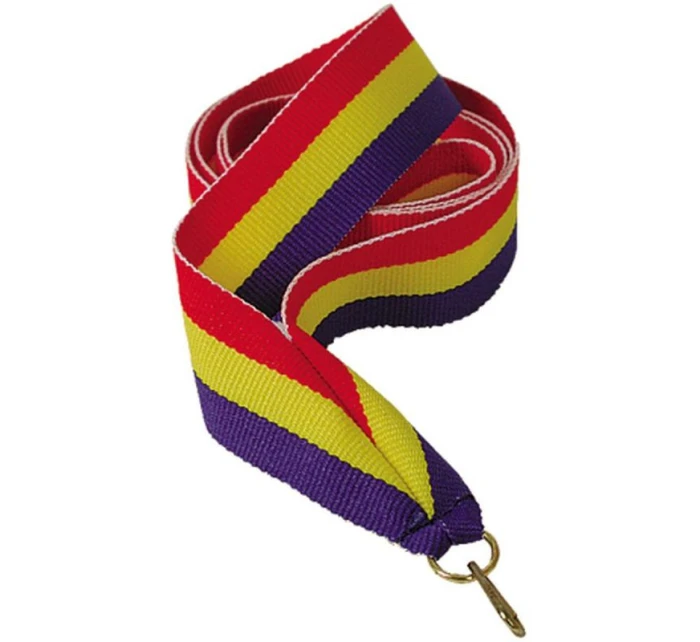 Stuha 22 mm - červeno-žluto-modrá