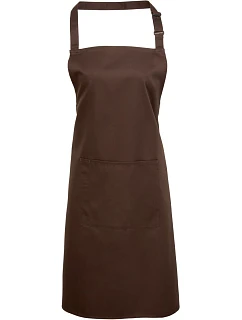 Premier PR 154 Zástěra s laclem a kapsou na břiše "Colours" 39.0154 brown