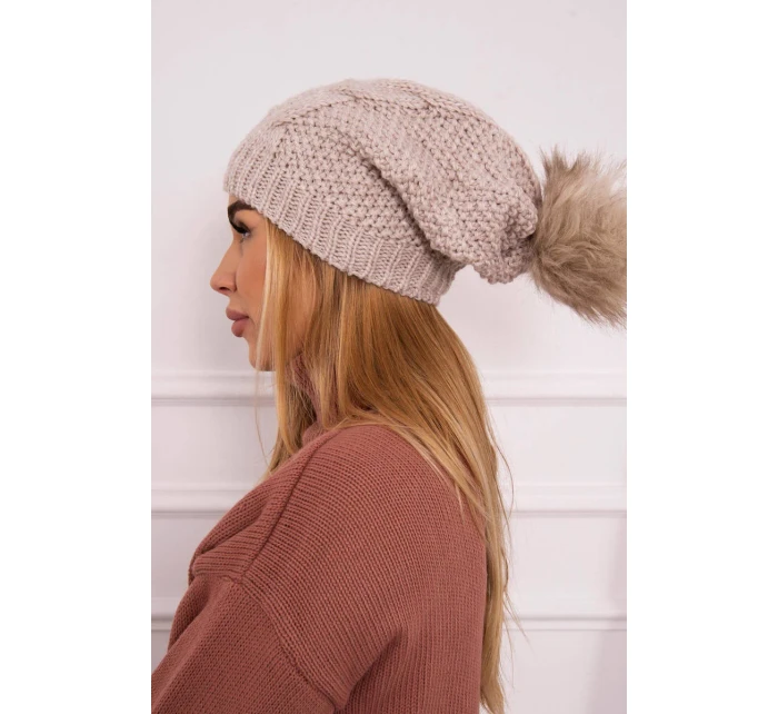 Fleecová čepice Carolina K243 béžová