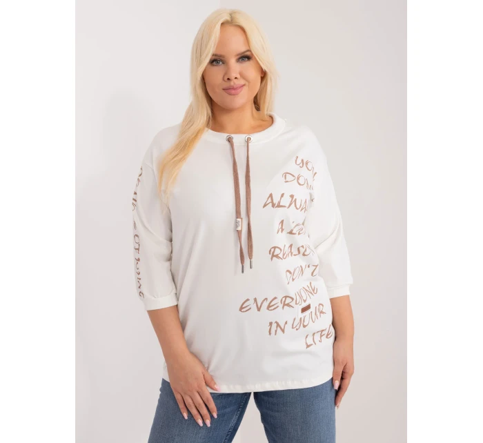 Bluzka RV BZ model 20742474 biało brązowy - FPrice Bluzka RV BZ model 20742474 biało brązowy - FPrice