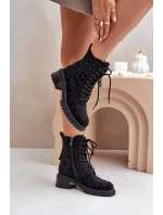 Zdobené Dámské Zateplené Kotníkové Boty D&A MR880-017 Černé