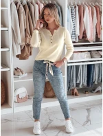 Dámské tričko s dlouhým rukávem FELORIA light beige FashionStreet RY2776