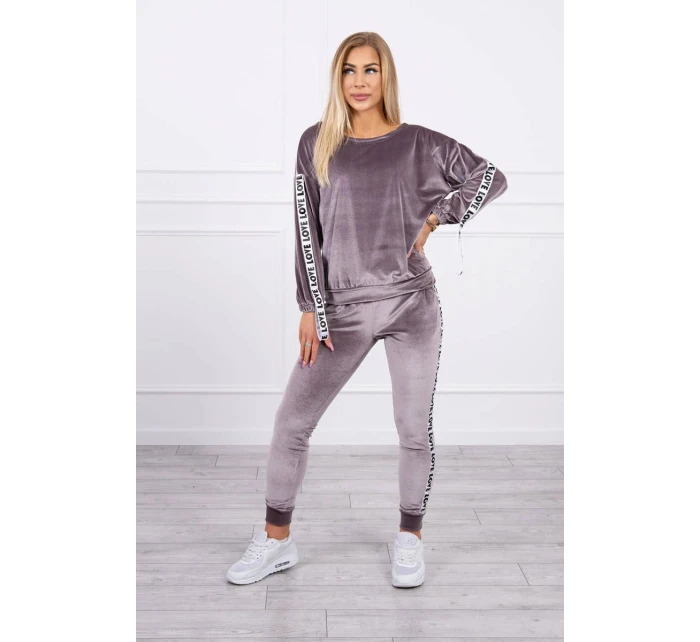 Velurová souprava Love grey Velurová souprava Love grey